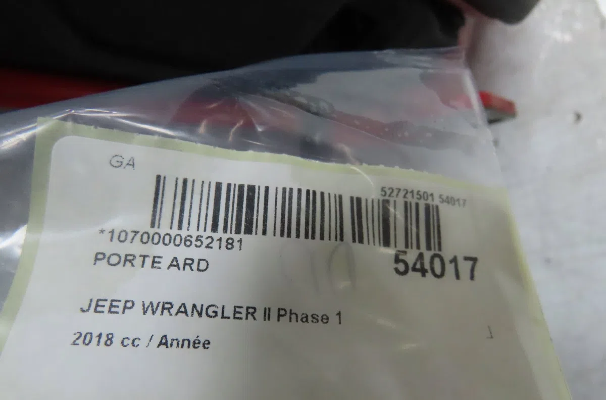 Porte arrière droite Jeep WRANGLER IV (JL) 2.2 multijet ii (jl72, jl74) (2017) occasion