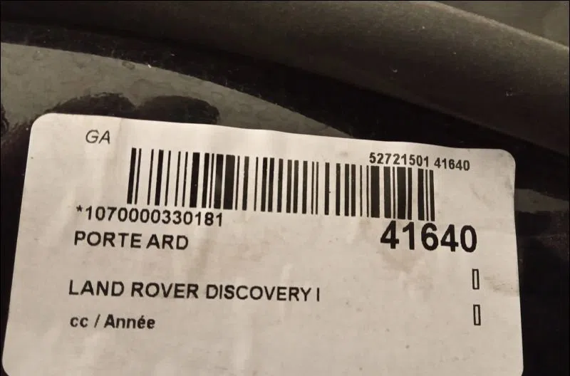 Porte arrière droite Land rover DISCOVERY III (L319) 2.7 td 4x4 (2004-2009) occasion