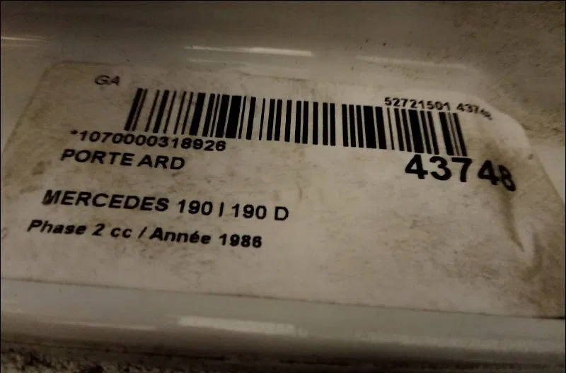 Porte arrière droite Mercedes-benz 190 (W201) D 2.0 (201.122) (1983-1989) occasion