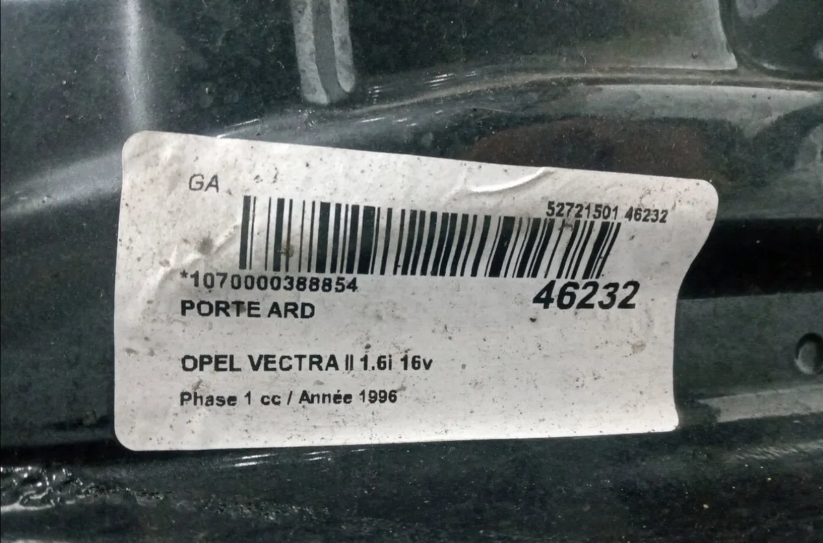 Porte arrière droite Opel VECTRA B (J96) 1.6 i 16v (f19) (1995-2002) occasion