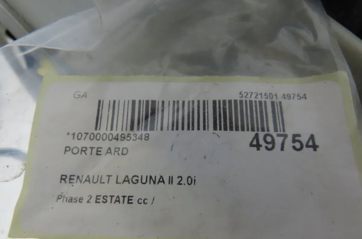 Porte arrière droite Renault LAGUNA II Grandtour (KG0-1_) 2.0 16v (kg00, kg0k, kg0w, kg0p) (2002-2007) occasion