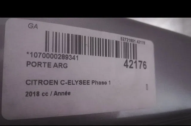 Porte arrière gauche Citroen C-ELYSEE (DD_) 1.2 vti 82 (2014) occasion
