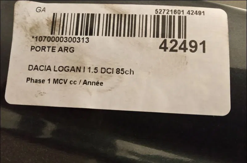Porte arrière gauche Dacia LOGAN MCV (KS_) 1.5 dci (ks0w) (2007-2012) 5 portes occasion