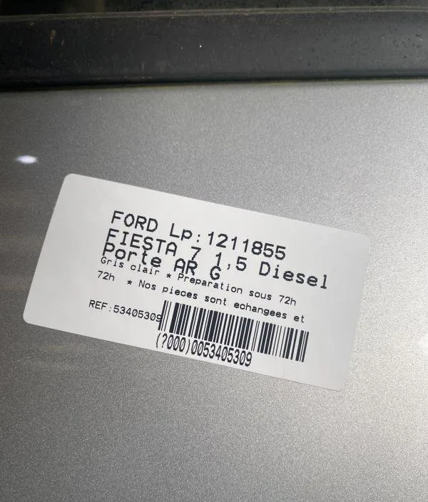 Porte arrière gauche Ford FIESTA VII (HJ, HF) 1.5 tdci (2017) occasion