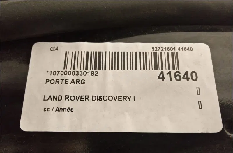 Porte arrière gauche Land rover DISCOVERY III (L319) 2.7 td 4x4 (2004-2009) occasion