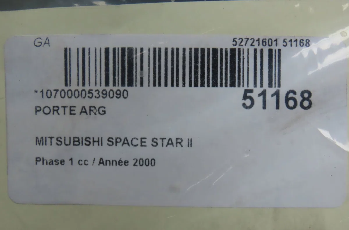 Porte arrière gauche Mitsubishi SPACE STAR Monospace (DG_A) 1.3 16v (dg1a) (2000-2004) occasion