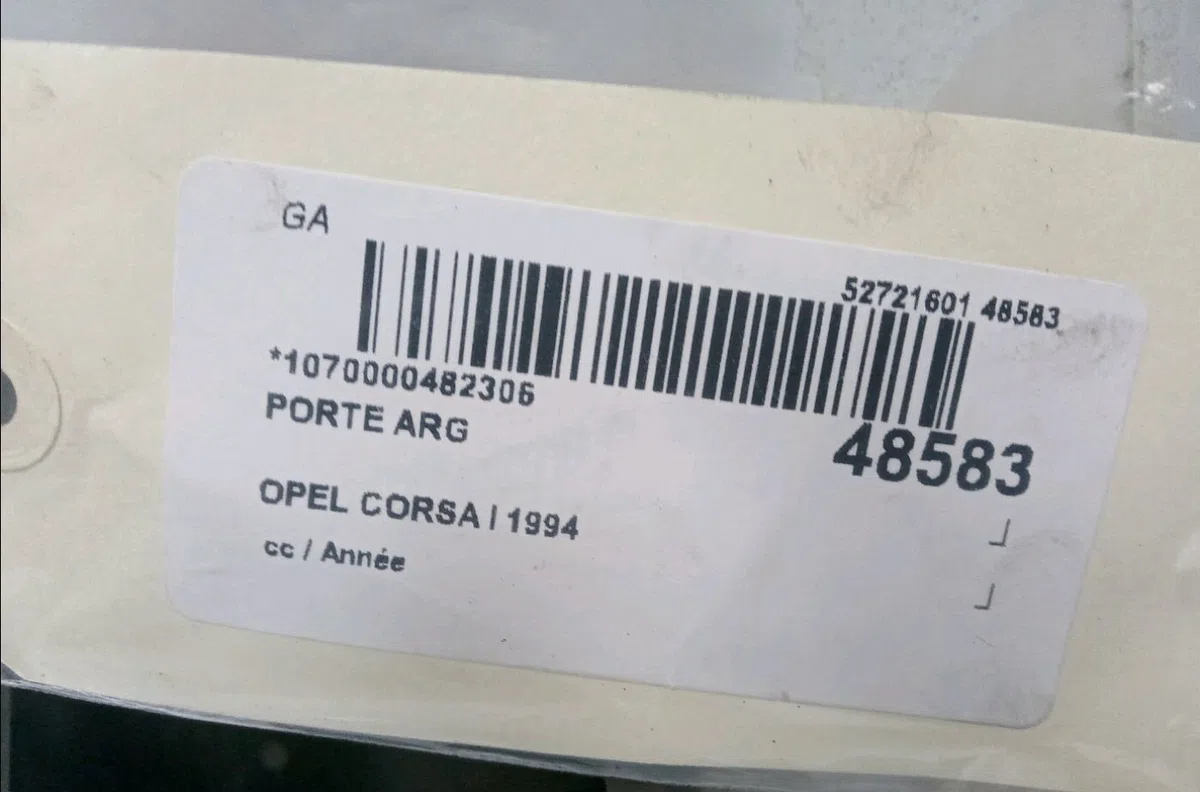 Porte arrière gauche Opel CORSA B (S93) 1.5 d (f08, f68, m68) (1993-2000) occasion