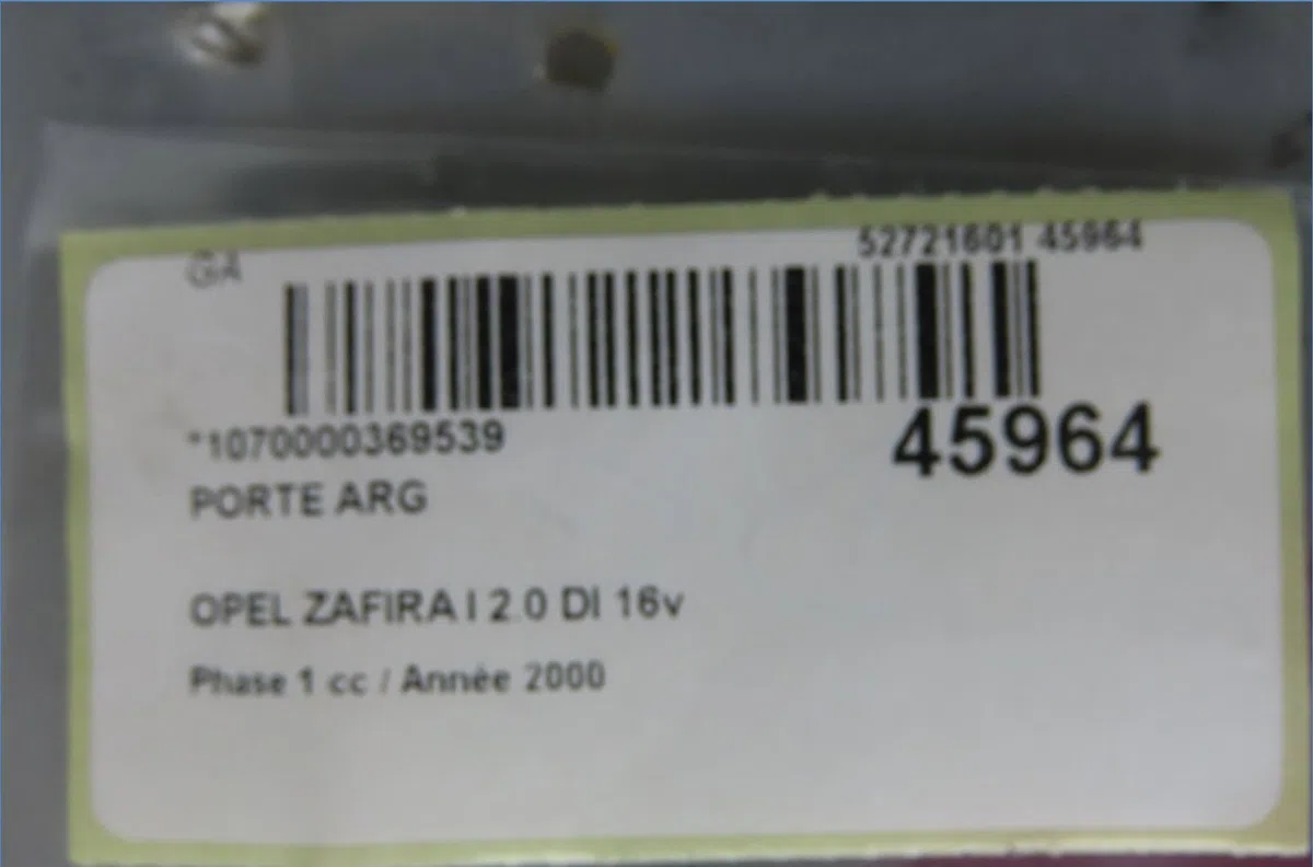Porte arrière gauche Opel ZAFIRA A Monospace (T98) 2.0 di 16v (f75) (1999-2005) 5 portes occasion