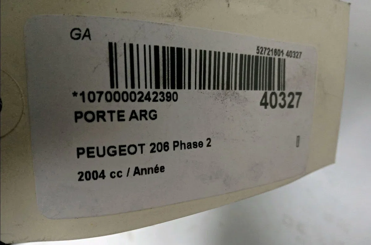 Porte arrière gauche Peugeot 206 3-5 portes (2A-C) 1.1 (1998-2000) occasion