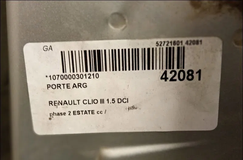 Porte arrière gauche Renault CLIO III Grandtour (KR0-1_) 1.5 dci (2010-2012) occasion