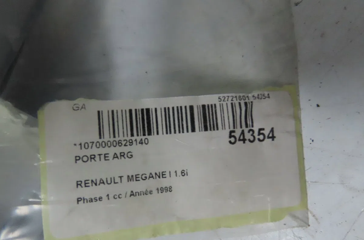 Porte arrière gauche Renault MEGANE I (BA0-1_) 1.6 i (ba0l) (1996-1999) occasion