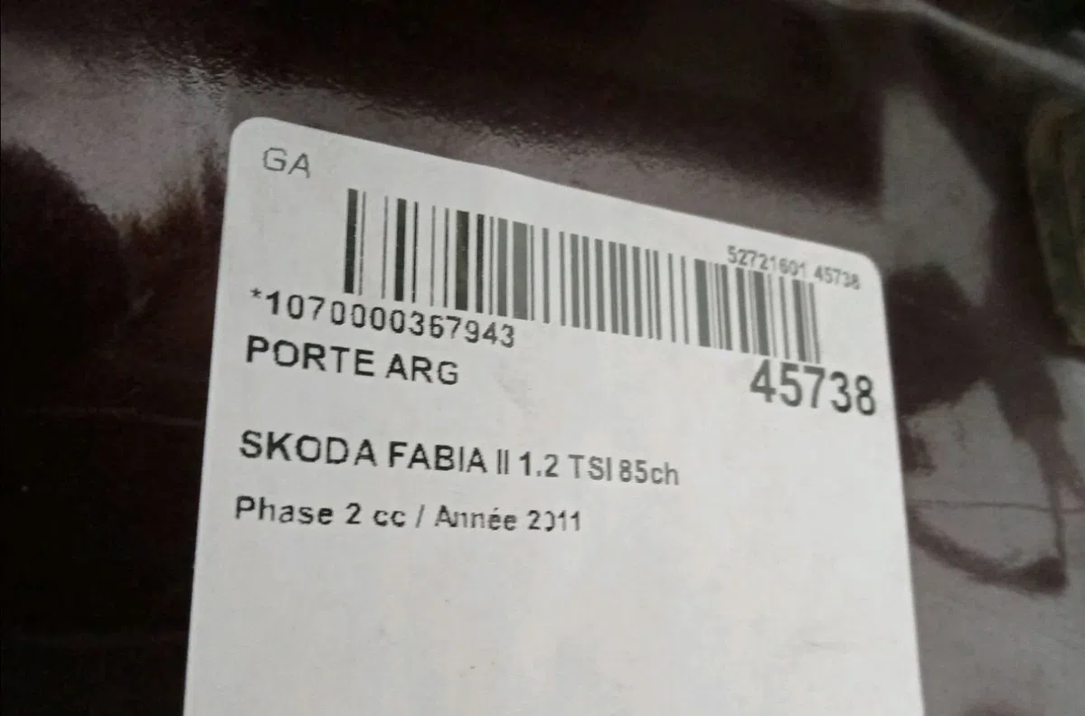 Porte arrière gauche Skoda FABIA II Combi (545) 1.2 tsi (2010-2014) occasion
