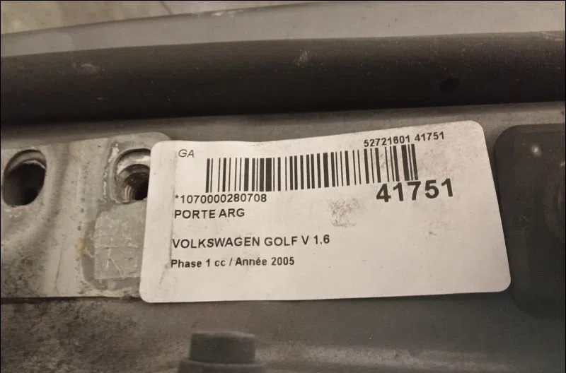 Porte arrière gauche Volkswagen GOLF V (1K1) 1.6 (2004-2008) occasion