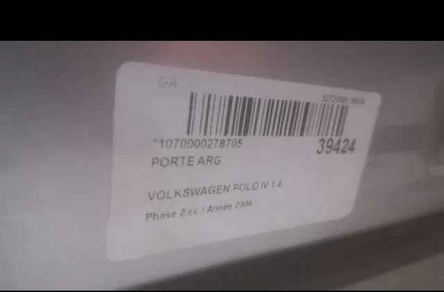 Porte arrière gauche Volkswagen POLO (9N_, 9A_) 1.4 tdi (2001-2005) 3 portes occasion