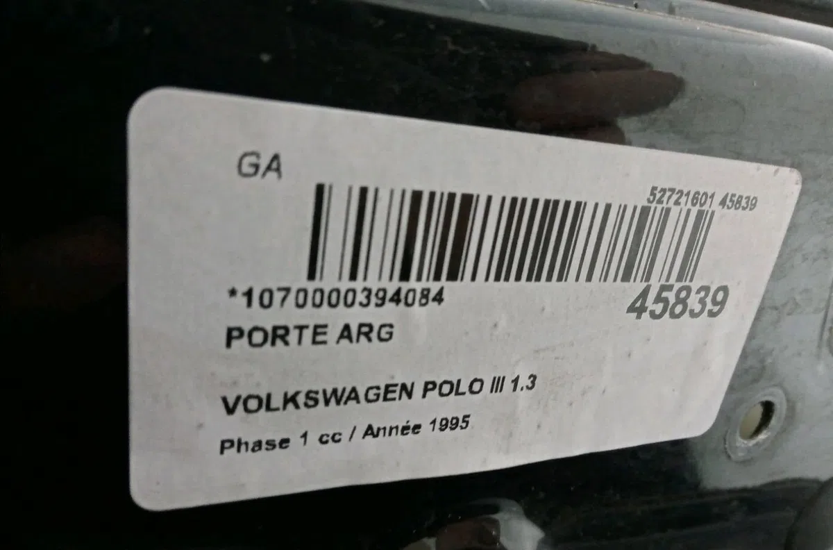 Porte arrière gauche Volkswagen POLO III (6N1) 55 1.3 (1994-1997) occasion