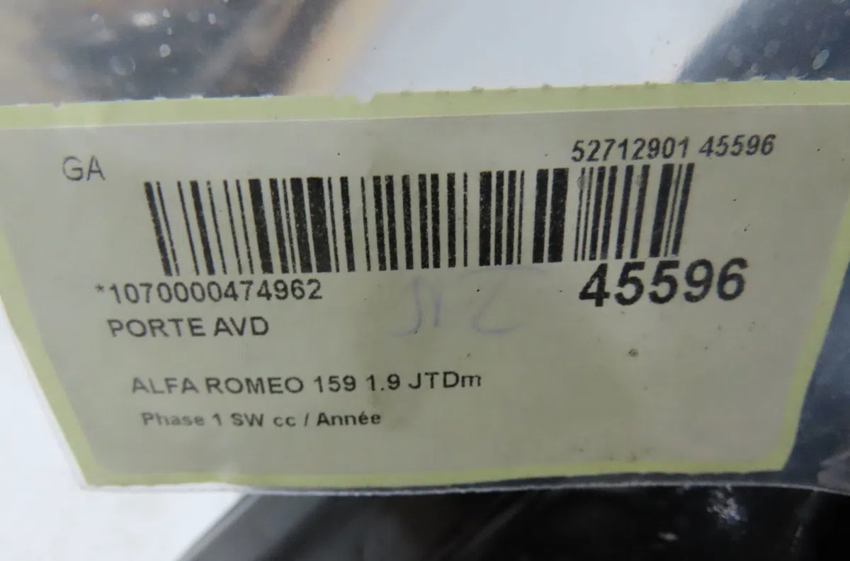 Porte avant droite Alfa romeo 159 Sportwagon (939_) 1.9 jtdm 8v (939bxe1b) (2006-2011) occasion