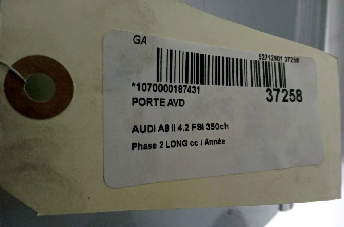 Porte avant droite Audi A8 D3 (4E2, 4E8) 4.2 fsi quattro (2006-2010) occasion