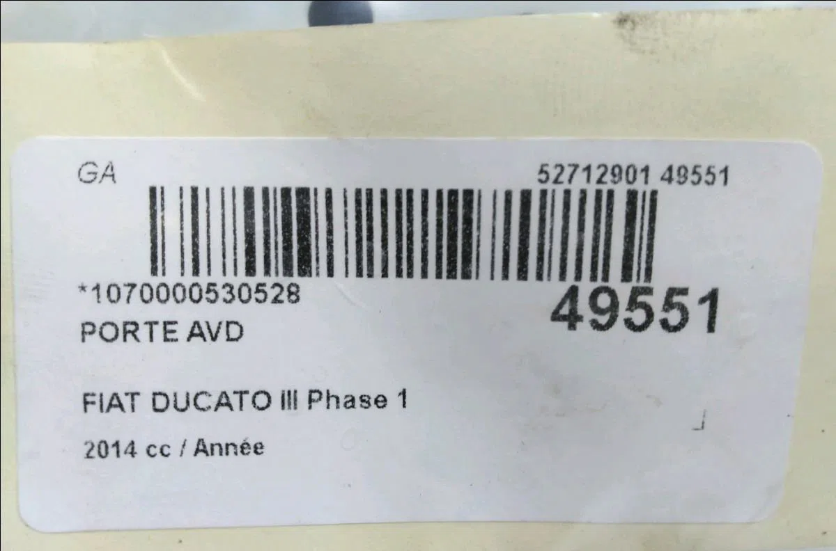 Porte avant droite Fiat DUCATO Camionnette (250_) 130 multijet 2,3 d (2011) occasion