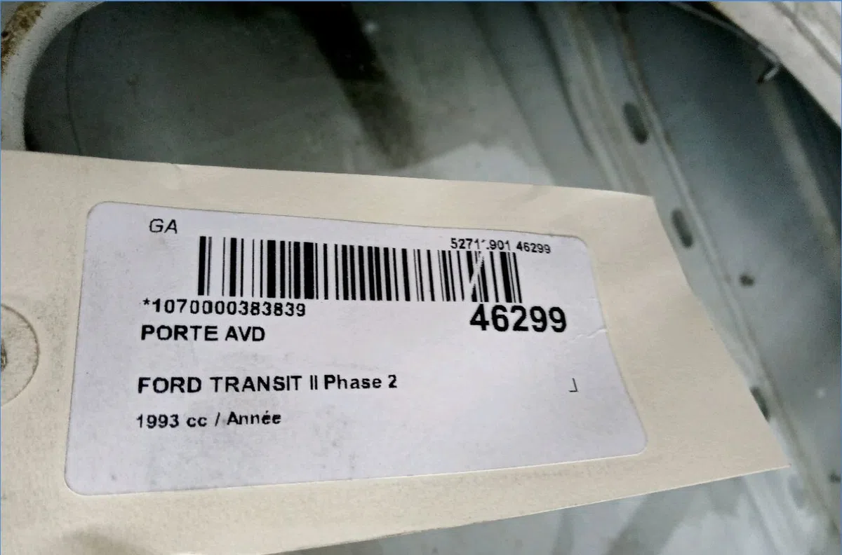 Porte avant droite Ford TRANSIT Camion plate-forme-Châssis (E_ _) 2.5 td (eme-l-s, ene-l-s) (1994-2000) occasion