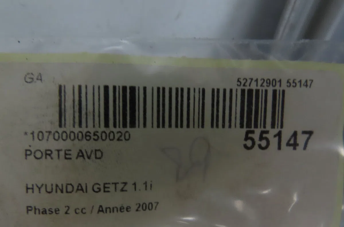 Porte avant droite Hyundai GETZ (TB) 1.1 (2002-2005) 5 portes occasion