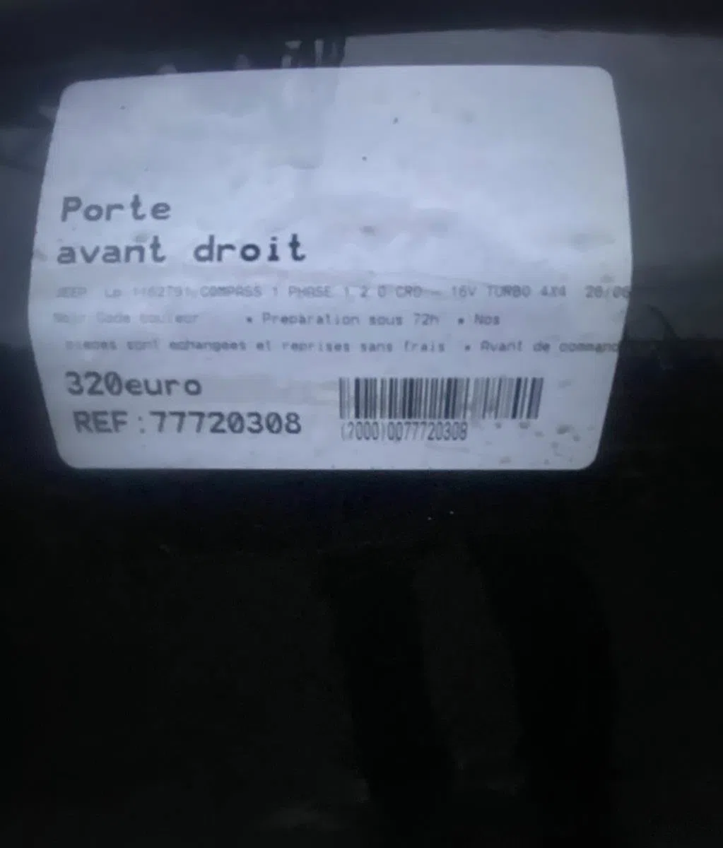Porte avant droite Jeep COMPASS (MK49) 2.0 crd 4x4 (2006) occasion