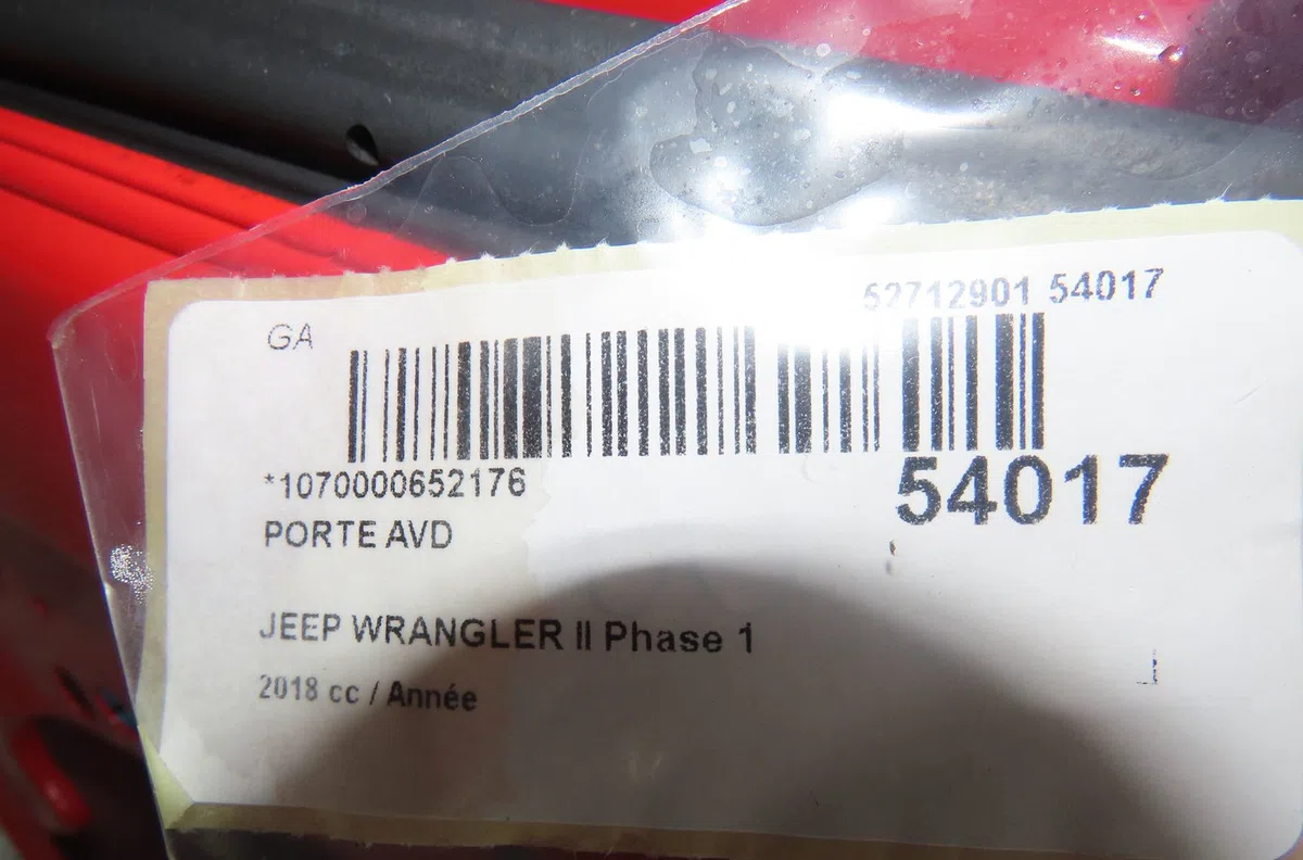 Porte avant droite Jeep WRANGLER IV (JL) 2.2 multijet ii (jl72, jl74) (2017) occasion