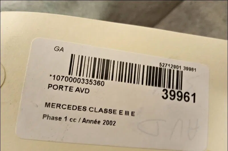 Porte avant droite Mercedes-benz CLASSE E (W211) E 220 cdi (211.006) (2002-2008) occasion