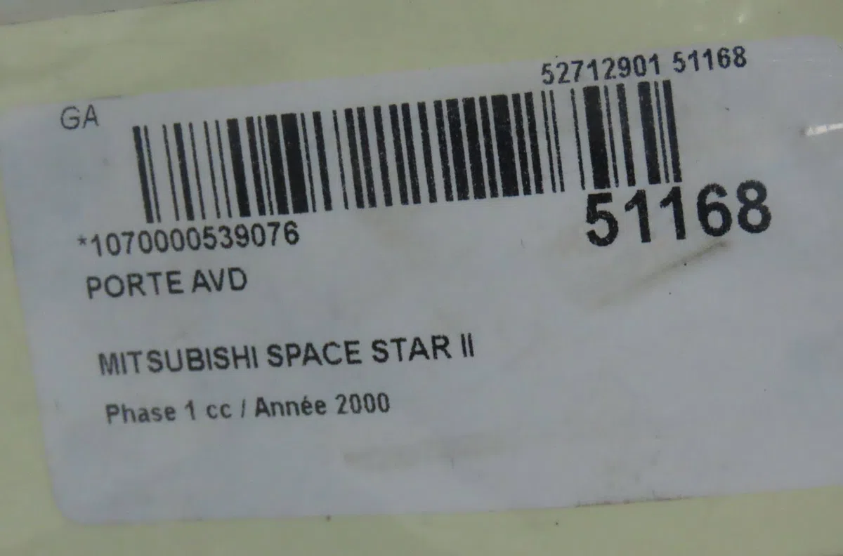 Porte avant droite Mitsubishi SPACE STAR Monospace (DG_A) 1.3 16v (dg1a) (2000-2004) occasion