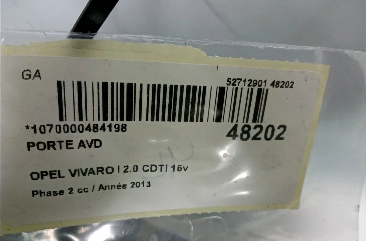 Porte avant droite OPEL VIVARO I 2013 occasion