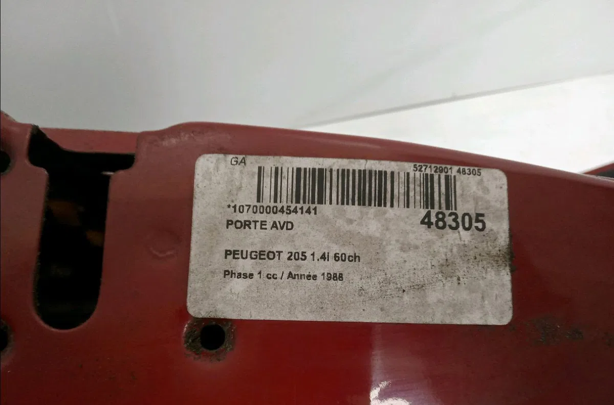 Porte avant droite Peugeot 205 II (20A-C) 1.4 (1988-1998) occasion
