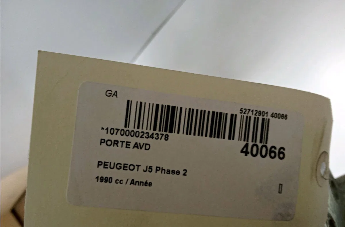 Porte avant droite Peugeot J5 Camion plate-forme-Châssis (290L) 2.5 d (1990-1994) occasion