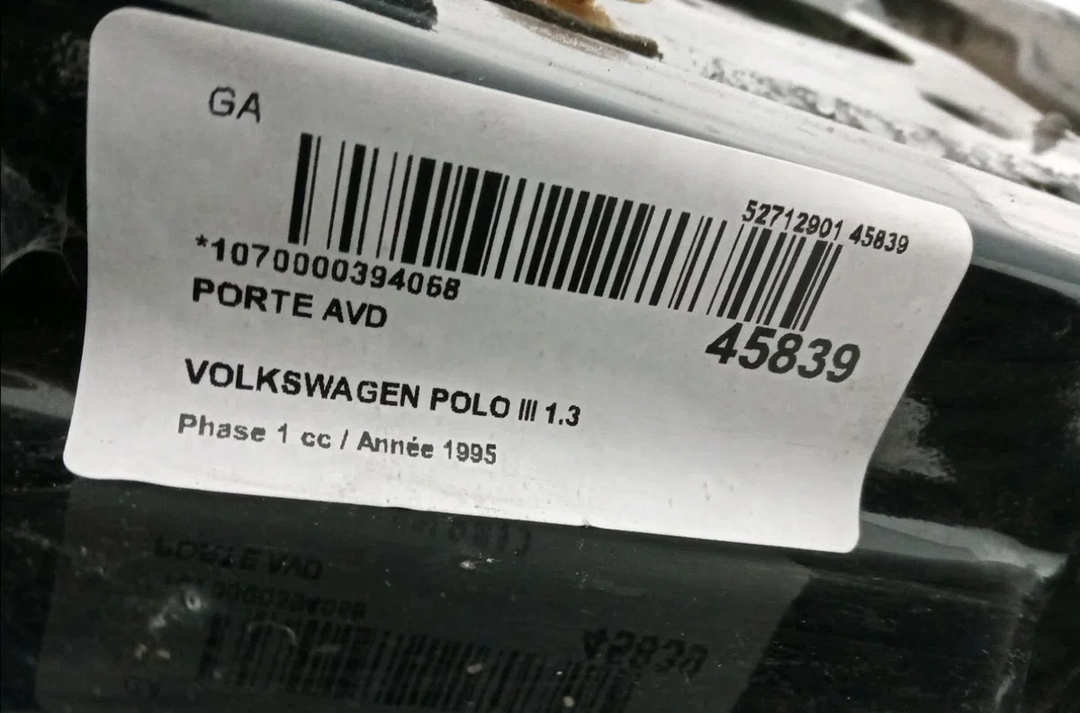 Porte avant droite Volkswagen POLO III (6N1) 55 1.3 (1994-1997) occasion