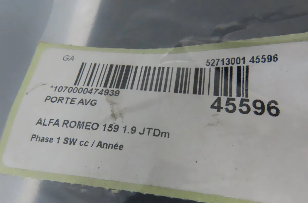 Porte avant gauche Alfa romeo 159 Sportwagon (939_) 1.9 jtdm 8v (939bxe1b) (2006-2011) occasion