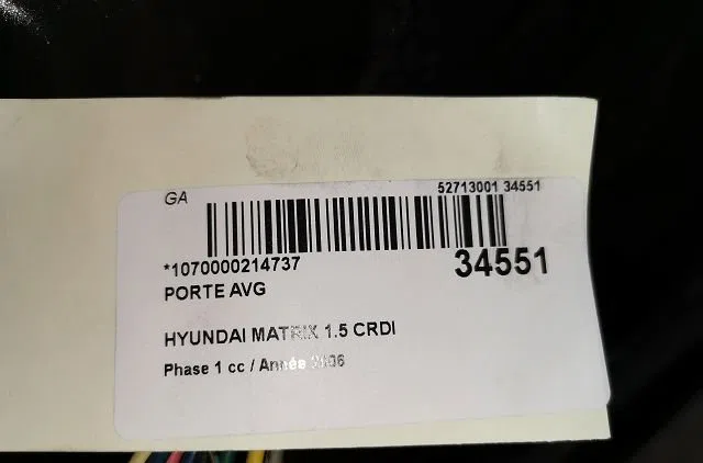 Porte avant gauche Hyundai MATRIX (FC) 1.5 crdi vgt (2005-2010) occasion