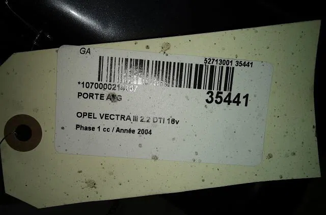 Porte avant gauche Opel VECTRA C GTS (Z02) 2.2 dti 16v (f68) (2002-2006) occasion