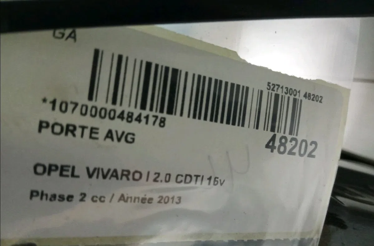 Porte avant gauche OPEL VIVARO I 2013 occasion