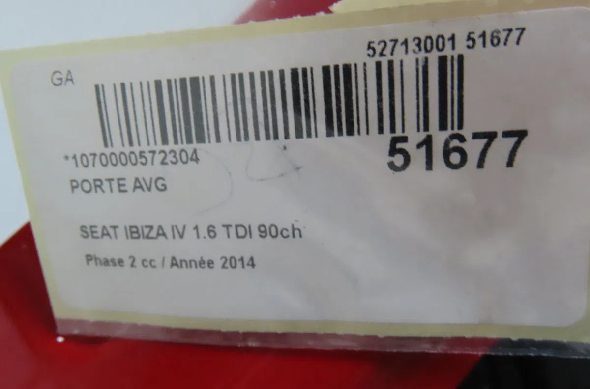 Porte avant gauche Seat IBIZA IV (6J5, 6P1) 1.6 tdi (2009-2015) occasion