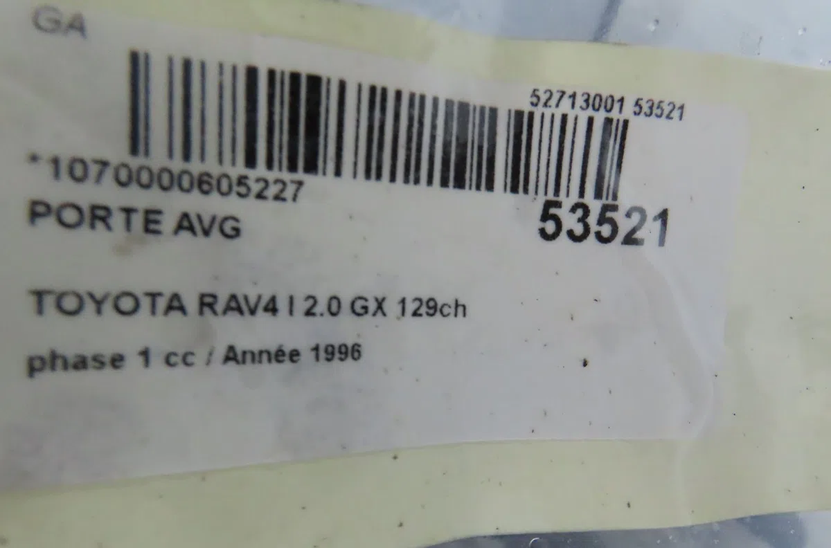 Porte avant gauche Toyota RAV 4 I (_A1_) 2.0 4wd (sxa10) (1994-2000) occasion