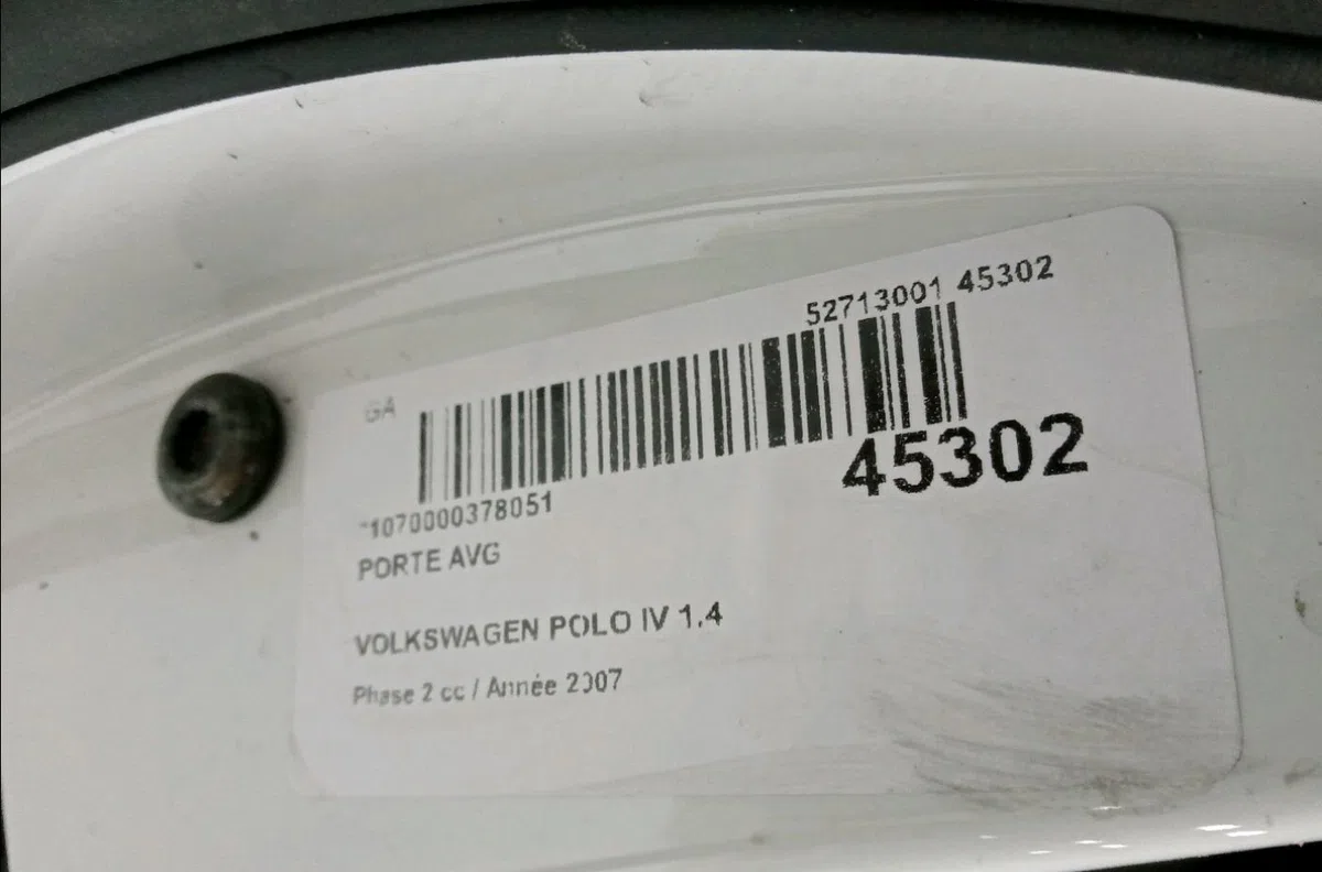 Porte avant gauche Volkswagen POLO (9N_, 9A_) 1.4 tdi (2001-2005) 3 portes occasion