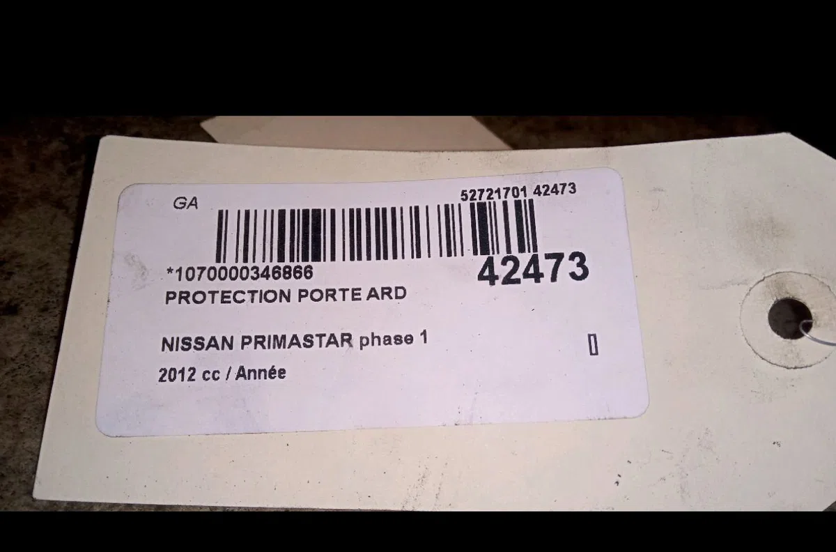 Protection porte ard Nissan PRIMASTAR Autobus-Autocar (X83) Dci 120 (2006) occasion