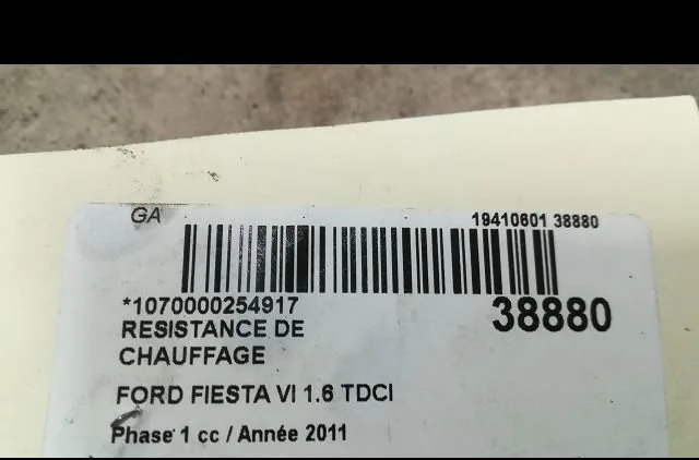Resistance de chauffage Ford FIESTA VI (CB1, CCN) 1.6 tdci (2008-2012) occasion