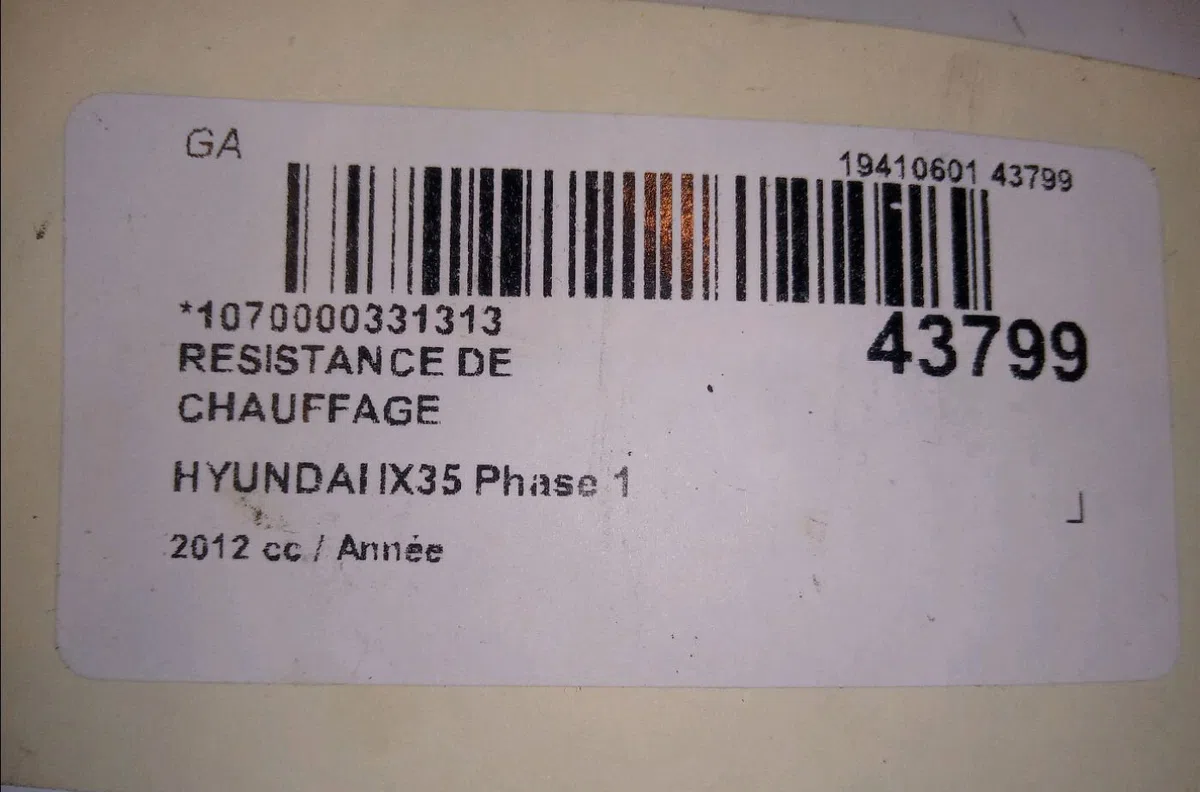 Resistance de chauffage Hyundai Ix35 (LM, EL, ELH) 2.0 crdi 4wd (2010) occasion