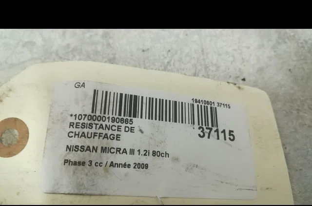 Resistance de chauffage NISSAN MICRA III 2009 occasion