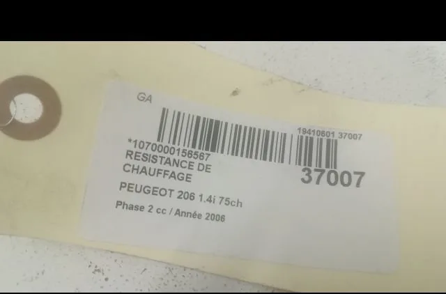 Resistance de chauffage PEUGEOT 206 2006 occasion
