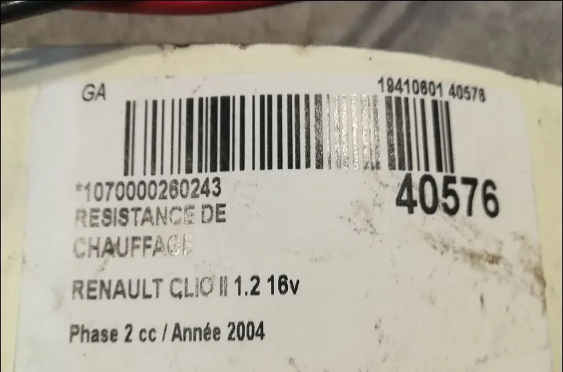 Resistance de chauffage Renault CLIO II (BB_, CB_) 1.2 16v (bb05, bb0w, bb11, bb27, bb2t, bb2u, bb2v, cb05,... (2001-201