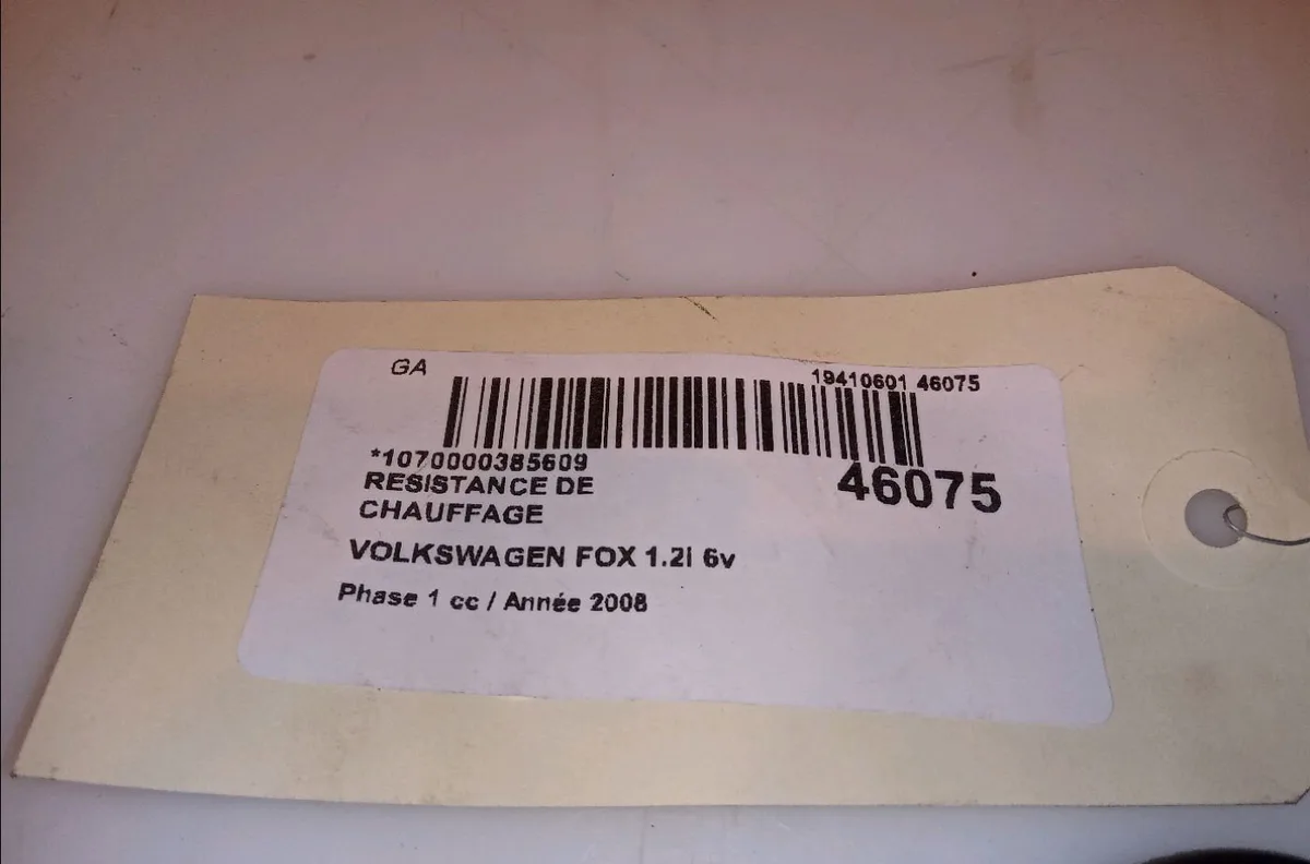 Resistance de chauffage Volkswagen FOX 3-5 portes (5Z1, 5Z3, 5Z4) 1.2 (2005-2011) occasion