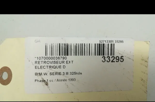 Retroviseur exterieur electrique droit Bmw 3 (E36) 325 tds (1993-1998) occasion