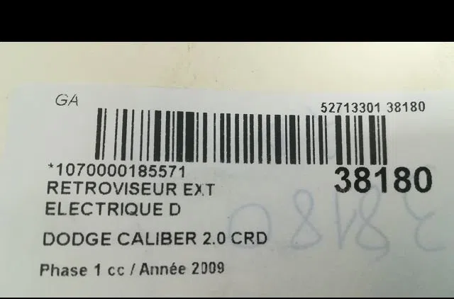 Retroviseur exterieur electrique droit Dodge CALIBER 2.0 crd (2006) occasion