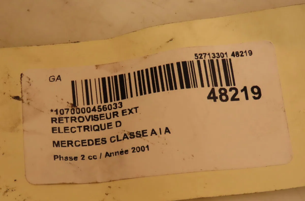 Retroviseur exterieur electrique droit Mercedes-benz CLASSE A (W168) A 170 cdi (168.009, 168.109) (2001-2004) occasion