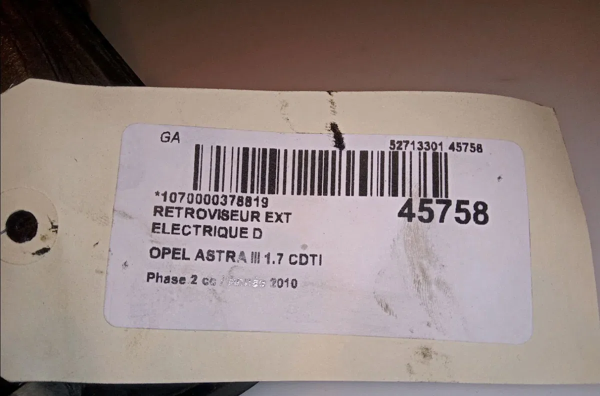 Retroviseur exterieur electrique droit Opel ASTRA H GTC (A04) 1.7 cdti (l08) (2005-2010) occasion